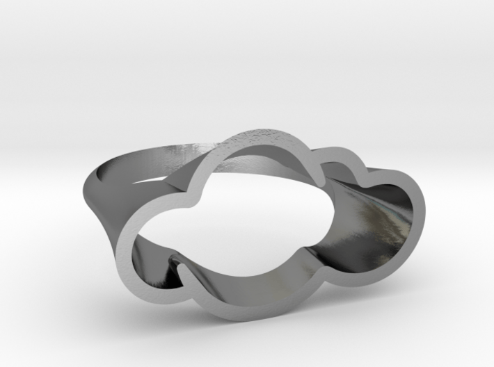 Cloud Ring, Every Cloud has a Silver Lining 3d printed 