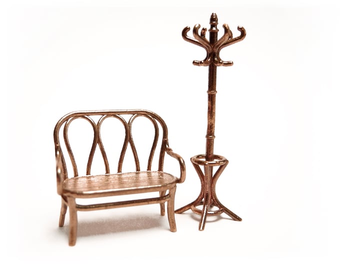1:48 Bentwood Settee 3d printed Looks great with our hatstand, sold separately.
