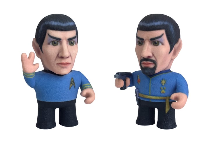Spock Star Trek Caricature 3d printed Spock and Mirror Spock