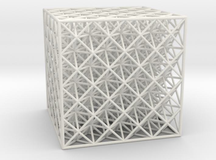 Octet Truss Cube (4x4x4) 3d printed 