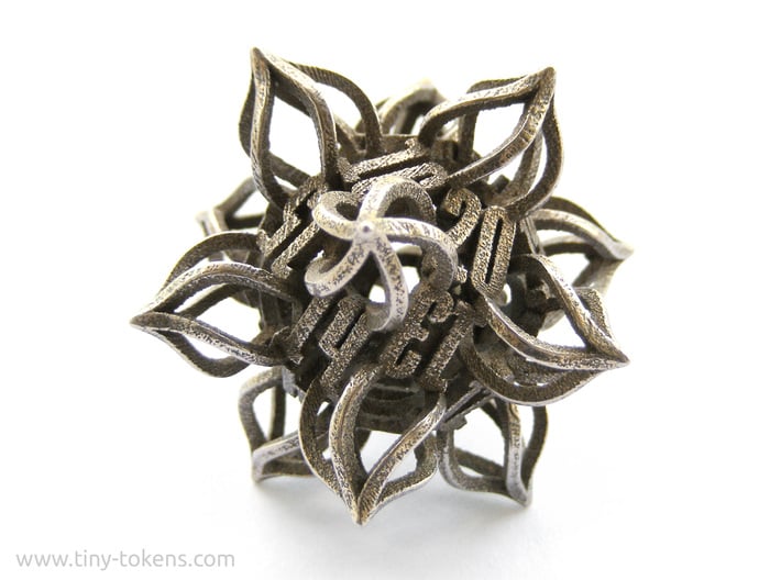 'Kaladesh' D20 Balanced Gaming Die 3d printed This item is the regular gaming version. However the pictured d20 is the spindown version.