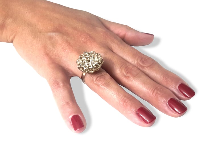 PERLA ring 3d printed Polished Silver