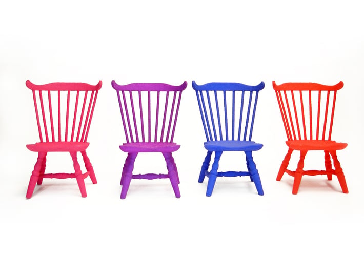 1:24 Fan Back Windsor Chair 3d printed Dyed, Strong & Flexible Colors