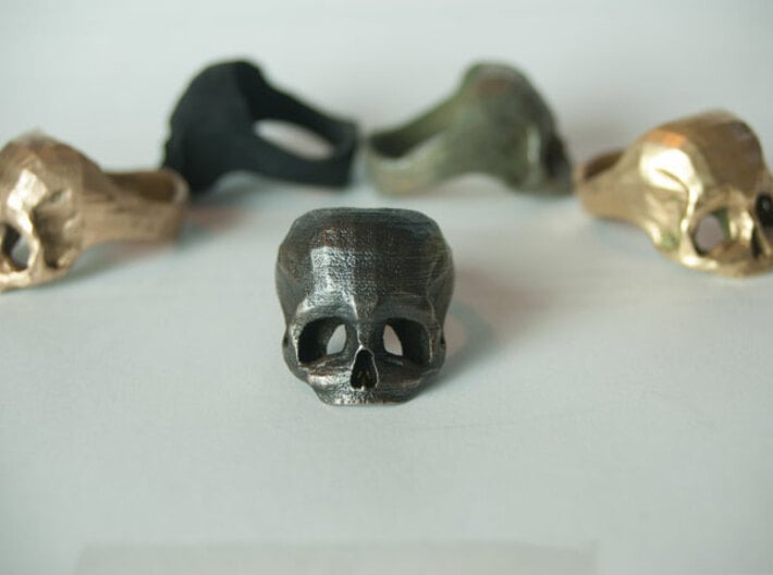 Black Metal Skull Ring by Bits to Atoms 3d printed Black Metal Skull Ring by Bits to Atoms