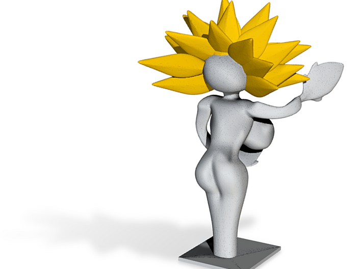 Sexy Flower lady colored 3d printed