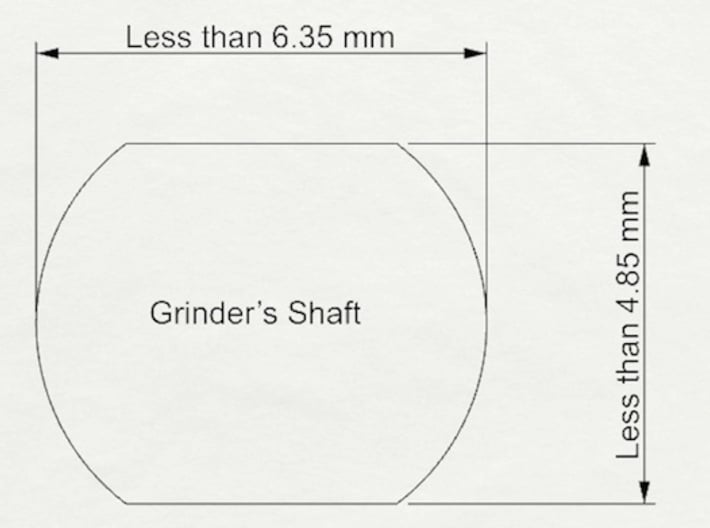 Coffee Grinder Bit for Drill Driver CDR-S 3d printed The available size of rounded rectangle shafts of coffee grinders