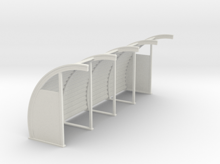 Quonset 4 6ft Panels 10ft - 72:1 Scale 3d printed