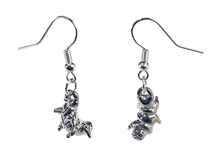 Tardigrade Earrings 3d printed Tardigrade earrings
