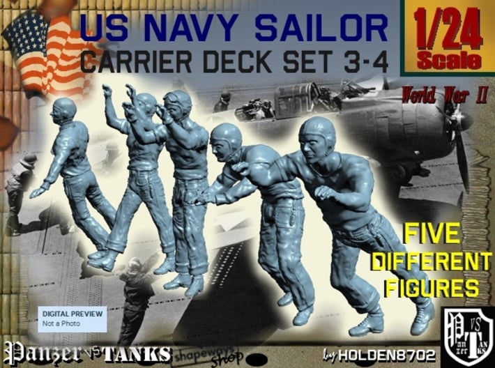 1-24 US Navy Carrier Deck Set 3-4 3d printed 