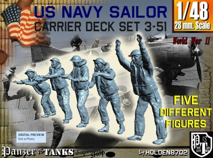 1-48 US Navy Carrier Deck Set 3-51 3d printed