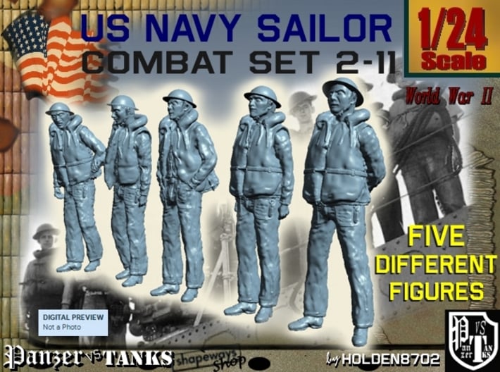1-24 US Navy Sailors Combat SET 2-11 3d printed
