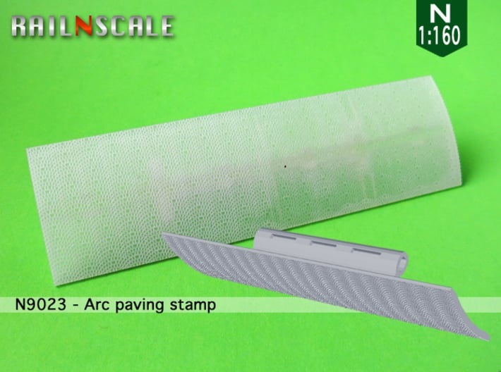 Arc paving stamp (N 1:160) 3d printed 