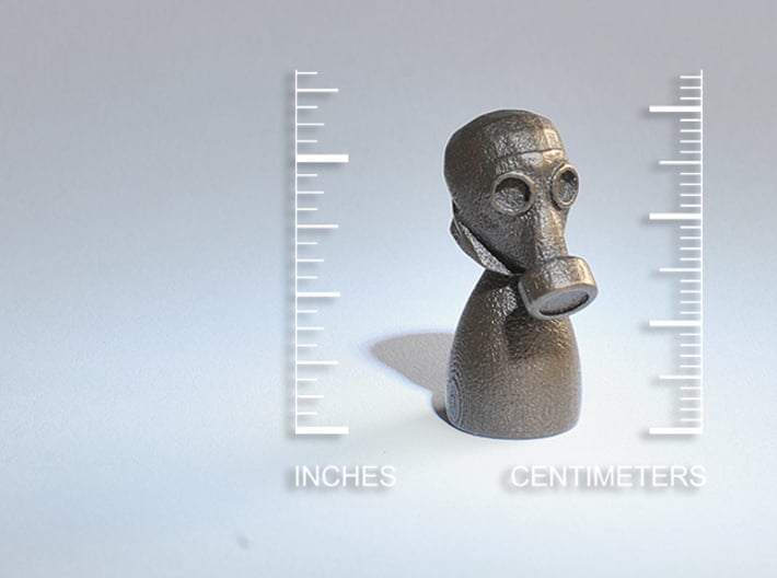 Gas Mask Piece 3d printed Matte Bronze Steel