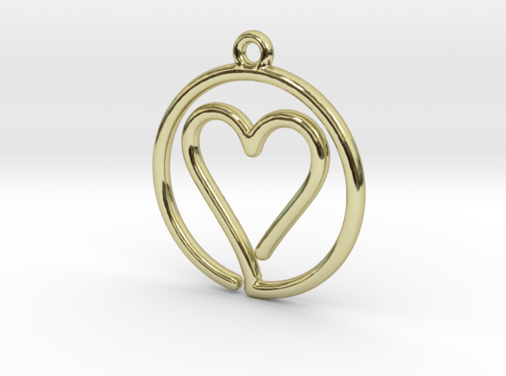 Heart Card Game continuous line Pendant 3d printed