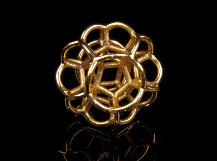 Soap Bubble Dodecahedron 3d printed Printed in Polished Brass