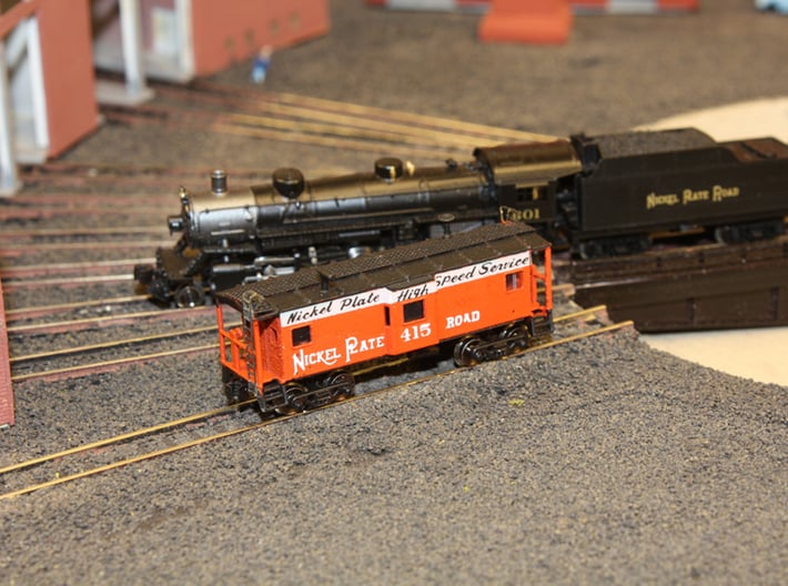 Bay Window Caboose - Zscale 3d printed Painting and photo thanks to @kevsmiththai