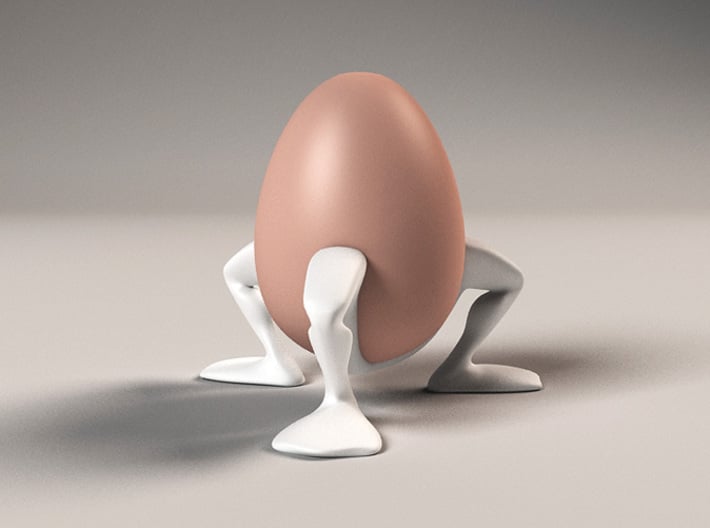 Eggcup "Leggy" 3d printed Leggy egg cup