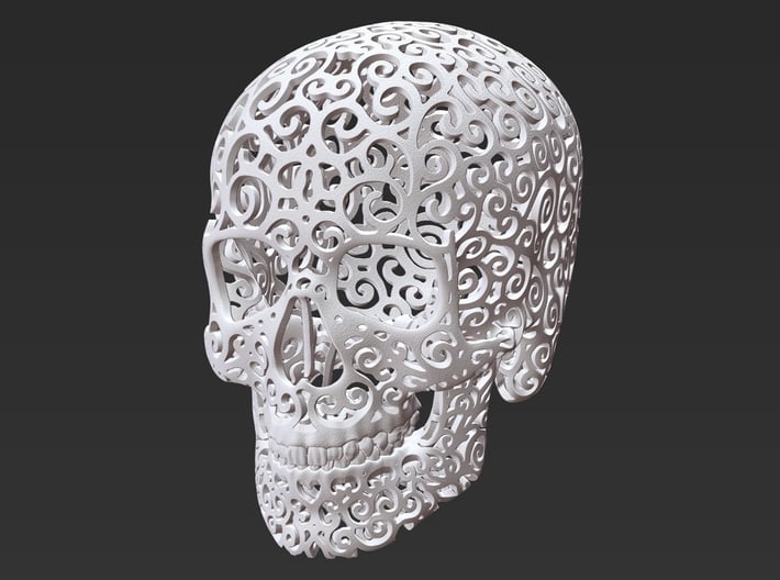 Skull Filagree - Hearts - 8cm 3d printed