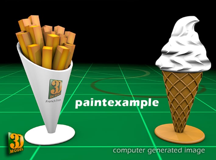 8 ICE & FRIES display stand (1:87) 3d printed ICE & FRIES display stands - paint example