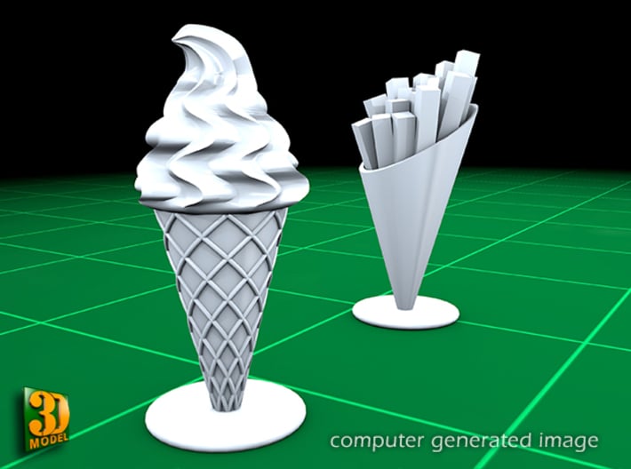 16 ICE & FRIES display stands (1:87) 3d printed ICE & FRIES display stands