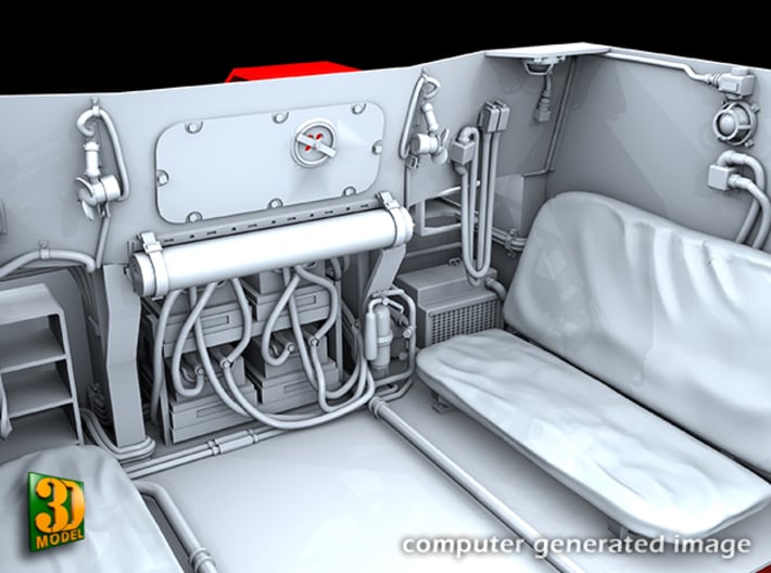 2S7 PION Crew Compartment (1:35) 3d printed 2S7 PION/MALKA crew compartment