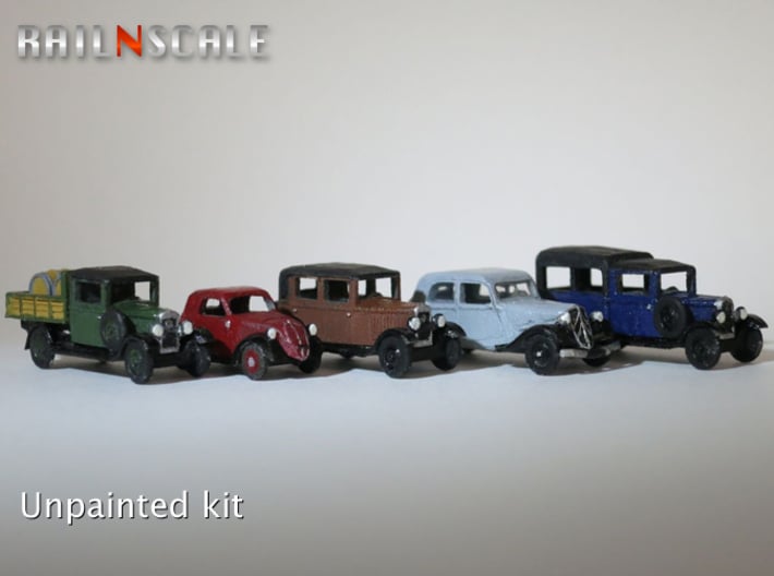 SET French and Italian 1930s cars (N 1:160) 3d printed 
