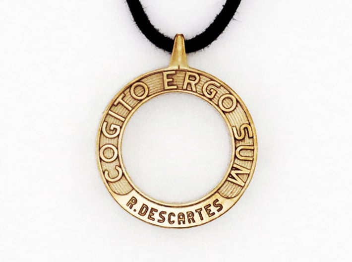 Cogito Ergo Sum 3d printed Polished Brass