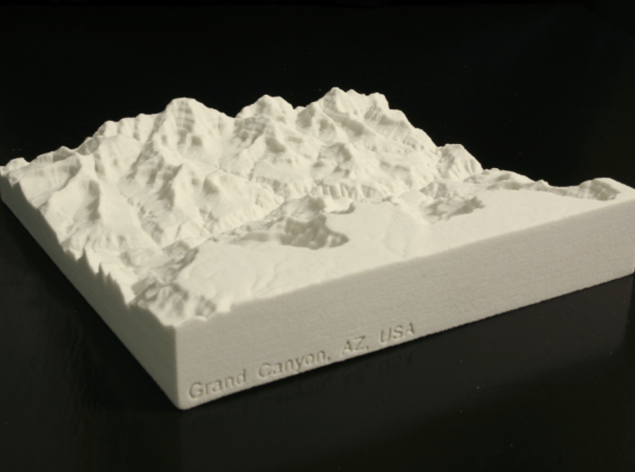 6'' Grand Canyon, Arizona, USA, Sandstone 3d printed Photo of actual model, looking NE over the South Rim