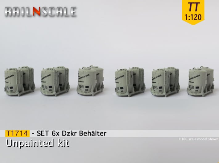 SET 6x Dzkr 501 Behälter (TT 1:120) 3d printed 