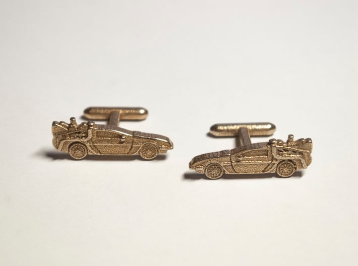 Back to the Future's Delorean: cufflinks 3d printed Stainless steel Delorean Cufflinks