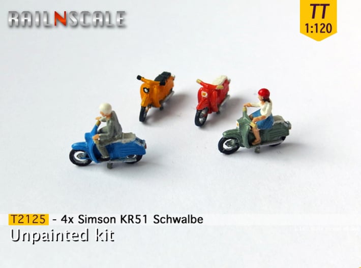 4x Simson KR51 Schwalbe (TT 1:120) 3d printed 