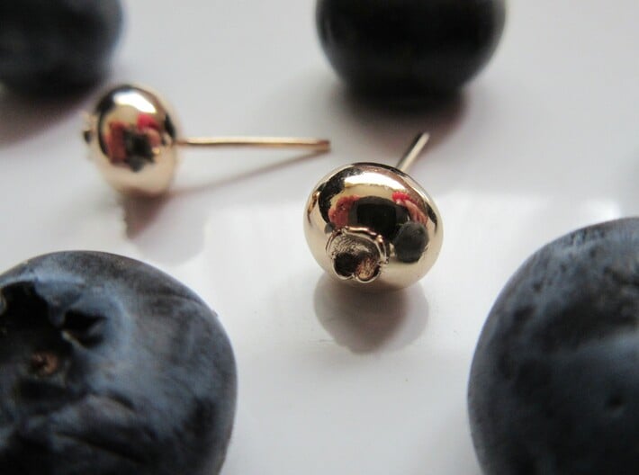 Delicious Blueberry Fruit Earrings 3d printed 