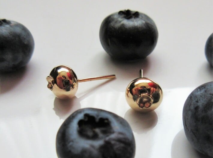 Delicious Blueberry Fruit Earrings 3d printed 