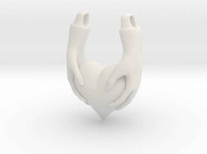 Amber's heart Pendant 3d printed 