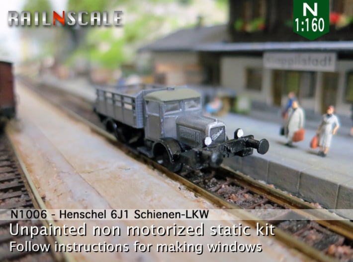 Henschel 6J1 Schienen-LKW (N 1:160) 3d printed 