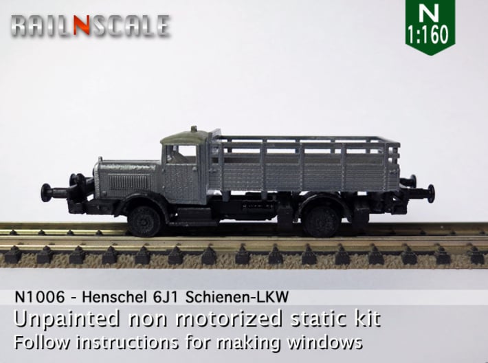 Henschel 6J1 Schienen-LKW (N 1:160) 3d printed 