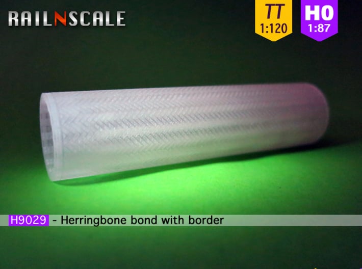 Herringbone bond roller 70mm (TT/H0) 3d printed 
