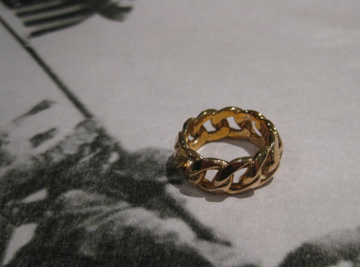 Chained Ring of Honor 3d printed - Chained Ring of Honor in Polished Bronze -