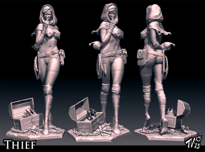 Female Thief 7in Statuette  3d printed 3D Image.