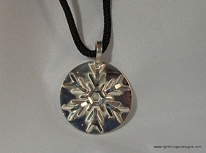 Snowflake Pendant (with base) 3d printed Snowflake Necklace Pendant
