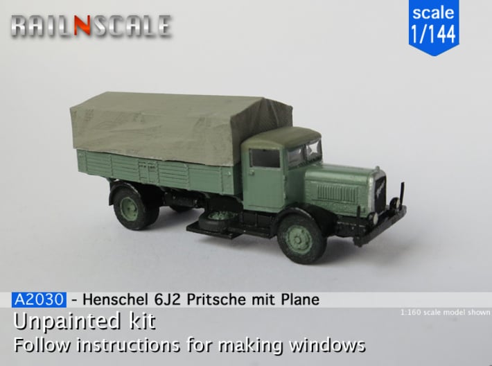 Henschel 6J2 Pritsche mit Plane (1/144) 3d printed