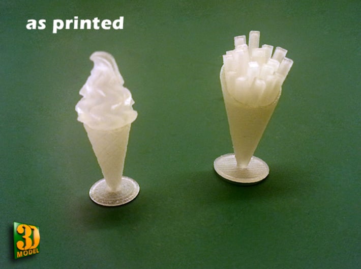 24 ICE & FRIES display stand (1:87) 3d printed ICE & FRIES display stands - actual print