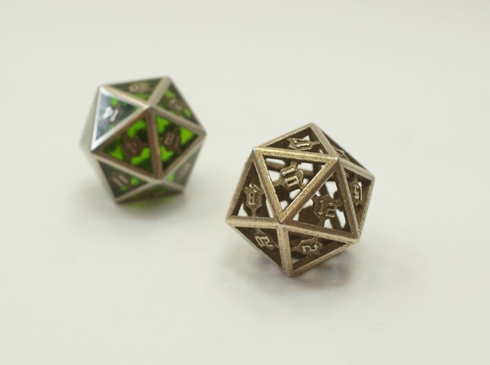 D20 Epoxy Dice 3d printed Epoxy is not printed and has to be added later on by the customer