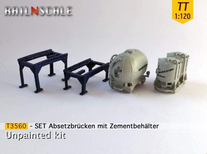 SET 2 Absetzbrücken und 2 Behälter (TT 1:120) 3d printed 