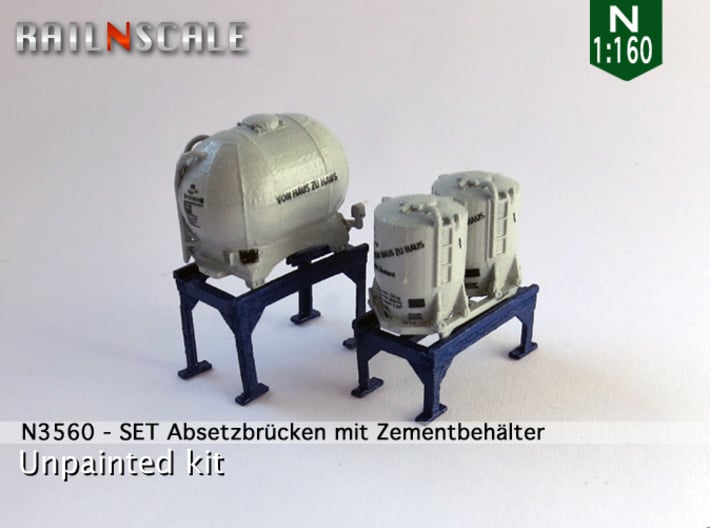 SET 2 Absetzbrücken und 2 Behälter (N 1:160) 3d printed