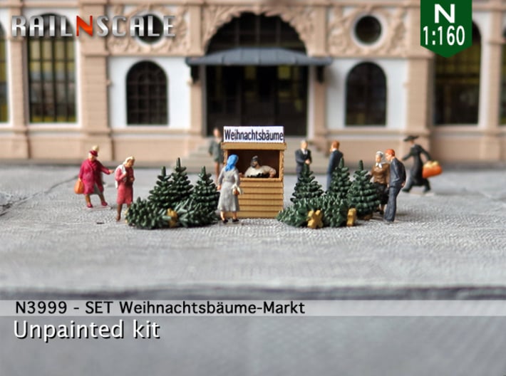 SET Weihnachtsbäume-Markt (N 1:160) 3d printed 