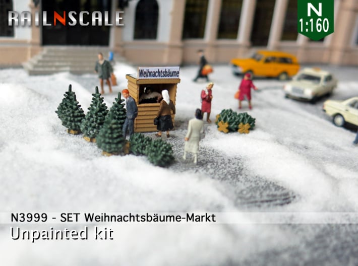 SET Weihnachtsbäume-Markt (N 1:160) 3d printed 