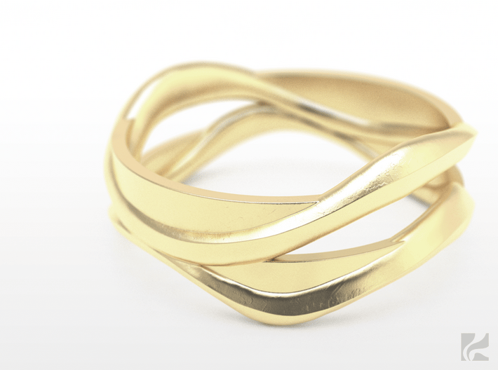 Full Dual Ring 3d printed Gold