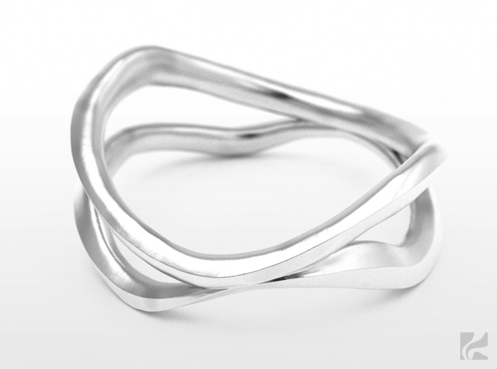 Dual Ring 3d printed Silver
