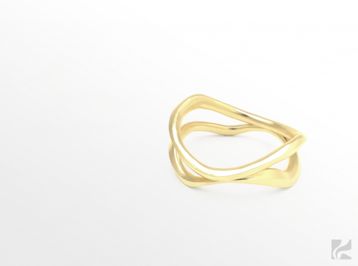 Dual Ring 3d printed Gold
